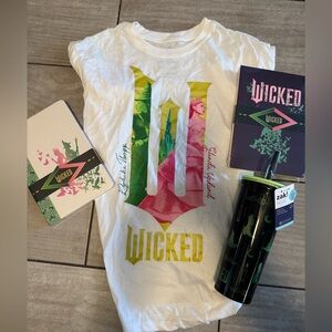 NWT Wicked Lot  4 Items Exclusive Notebook/journal, Zak Water Bottle, T-Shirt